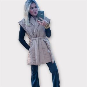 Clean Slate Wrap Puffer Vest, Medium